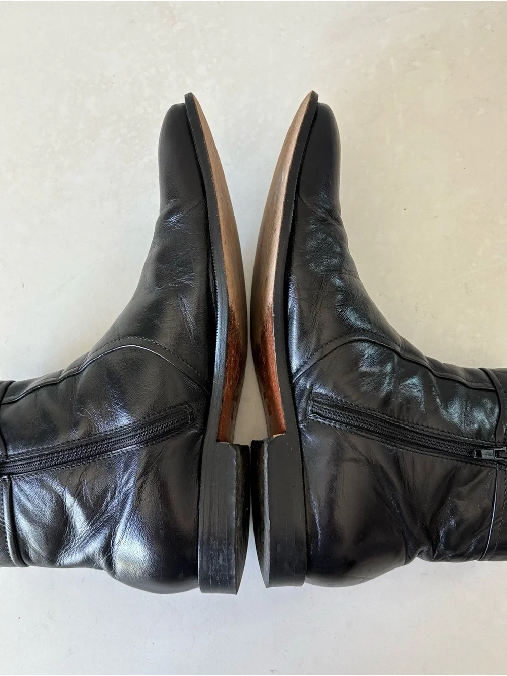 Broletto Black Full Leather Chukka Boots Zip Men’s Size 8 M Made in Italy